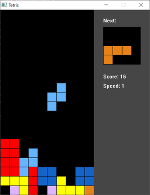 Tetris running on Windows built using Dart FFI and Win32 calls only