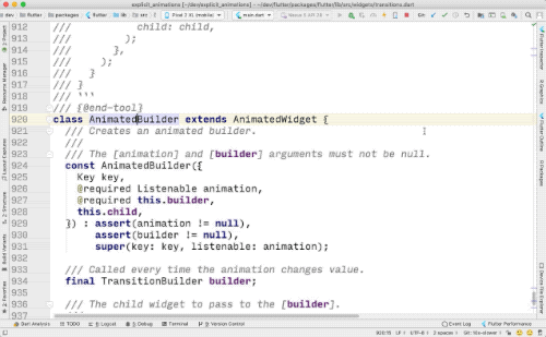 This confusing screencast is just showing that I am telling the truth in the previous paragraph. Animated Builder really does call `setState()` on every frame.