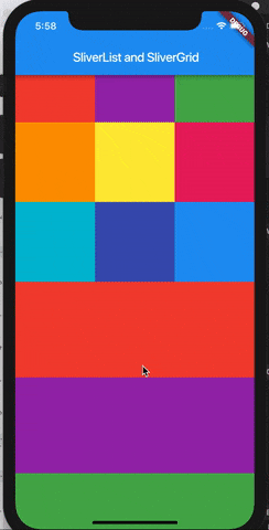 Scenario where you might want to use slivers: scrolling a list of items and a grid of items all together as one unit.