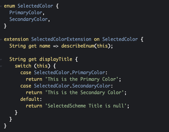 Enums with Extensions Dart