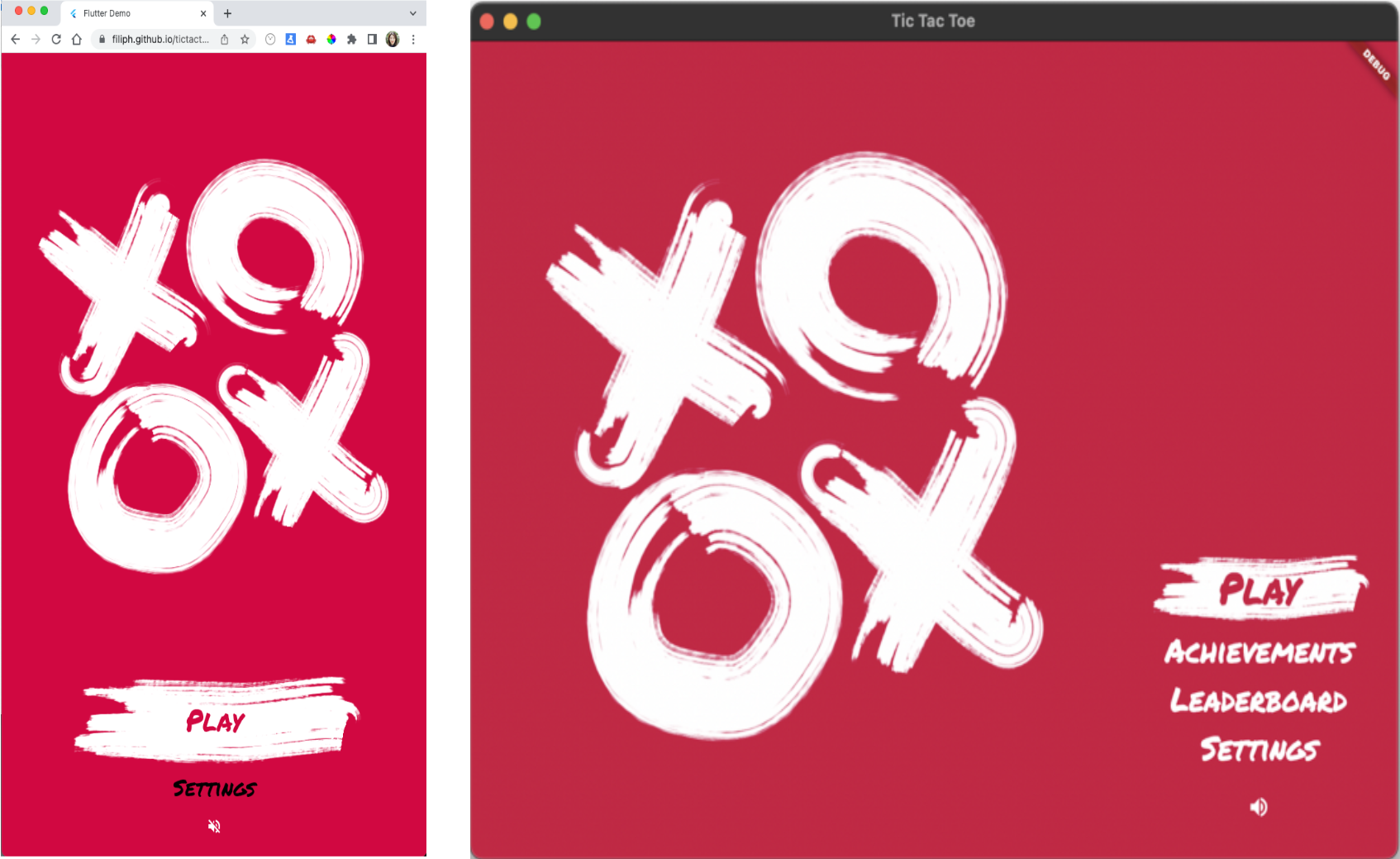 Tic-Tac-Toe game running on the web and desktop
