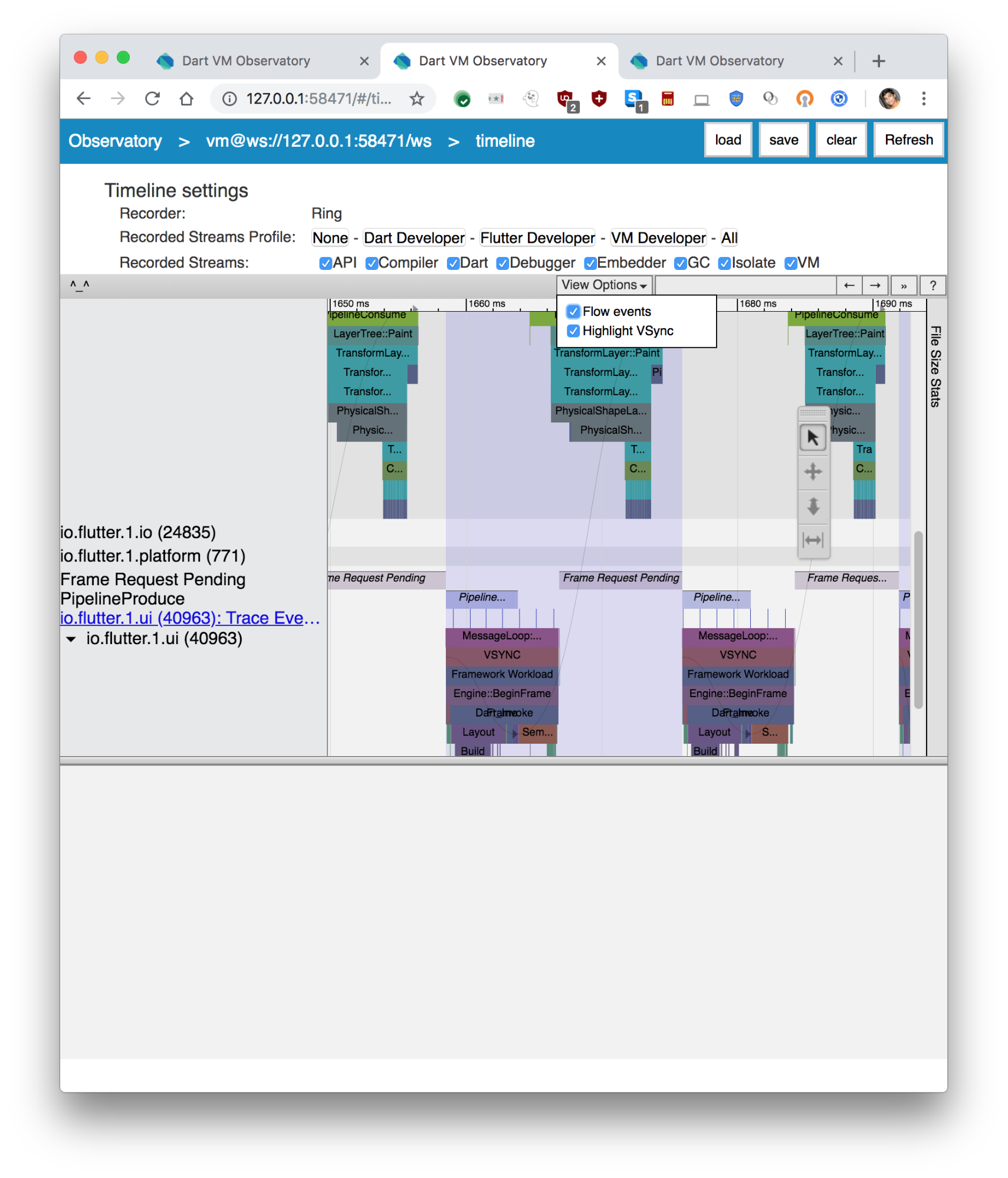 A Freshly Collected Trace (enable Flow & VSync events)
